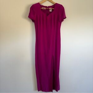 Vintage Liz Claiborne Silk Midi dress in hot pink Size: 4